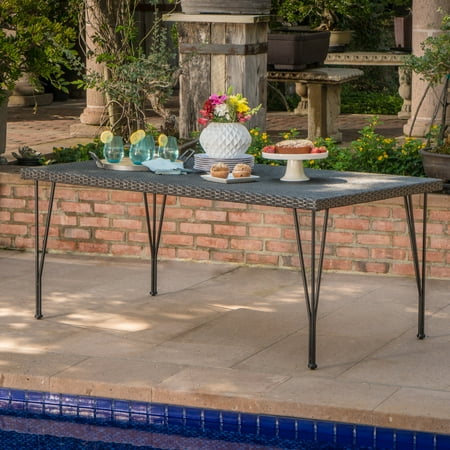 dining table outdoor wicker legs grey rectangular rectangle richmond hair bedford christopher knight