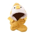 thumbnail image 4 of Gorro con capucha para niños, bufanda, gorro de vestir, calentador de cuello, gorro de peluche divertido con animales Amarillo, 4 of 9