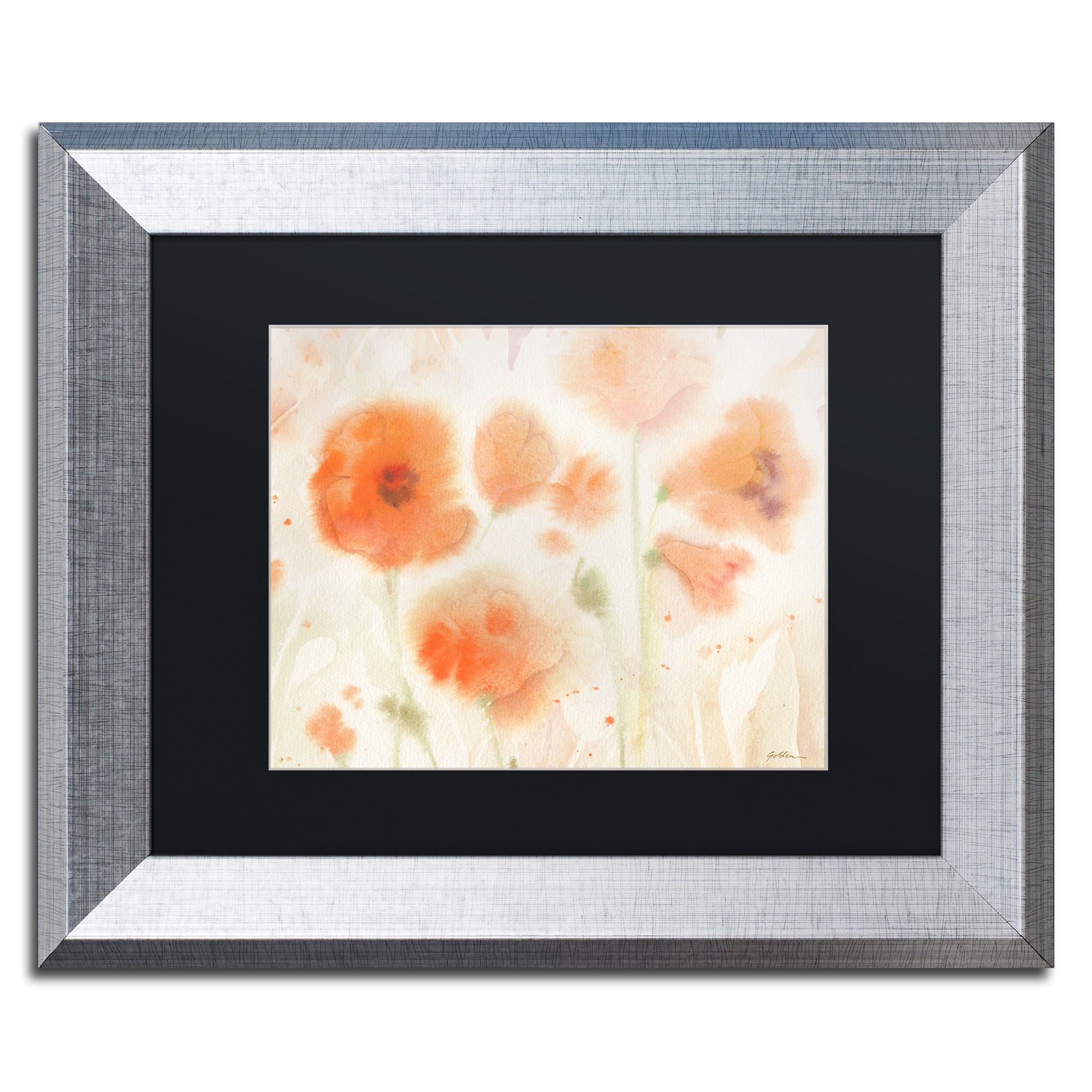 Trademark Fine Art "Orange Tones" Canvas Art by Sheila Golden, Black Matte, Silver Frame