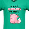 thumbnail image 4 of Inktastic Always Axolotl Questions Cute Curious Axolotl Women's V-Neck T-Shirt, 4 of 5