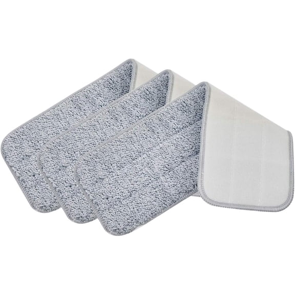 True & Tidy, Extra Thick Microfiber Mop Pad Pack Refill for SPRAY-250 Spray Mop SPRAY-360 Spray Mop Kit SWEEP-180 Sweeper Mop, Fits Other Mops, Machine Washable up to 100x, 15.5 x 5 inch (3-Pack)
