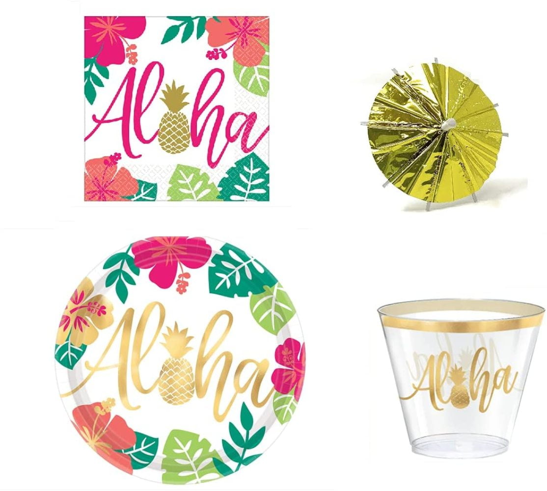 Aloha Summer Bright Pineapple Beach Hawaiian Party Tableware Paper Napkins 