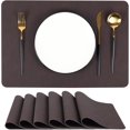 thumbnail image 1 of Manteles Individuales Reversibles Marrón – Juego de 6 Tapetes de Mesa Impermeables, Resistentes al Calor y Fáciles de Limpiar – Elegantes y Duraderos para el Uso Diario o Reuniones, 1 of 4