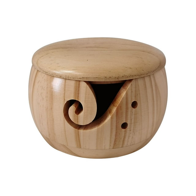 Cuenco de almacenamiento de hilo de madera Natural, organizador de punto, soportes de costura de ganchillo Tmvgtek decoración de arte en el hogar
