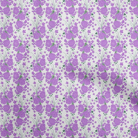 oneOone Polyester Spandex Purple Fabric Floral Quilting Supplies Print Sewing Fabric By The Yard 56 Inch Wide