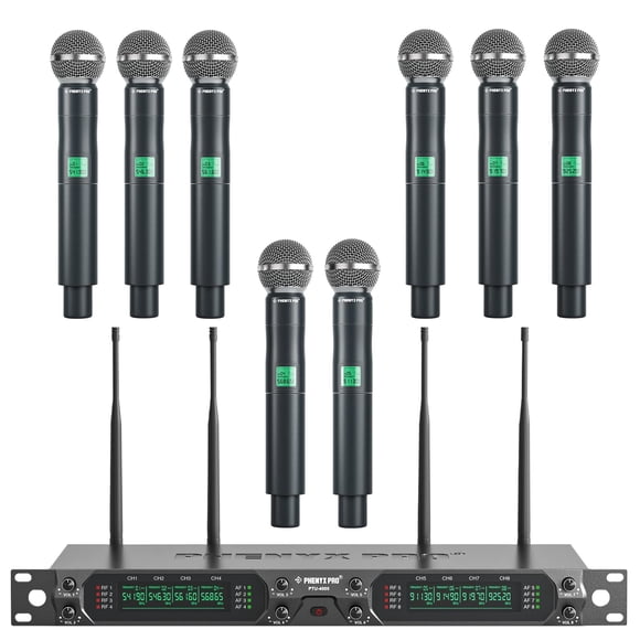 Sistema de micrófono inalámbrico Phenyx Pro PTU-4000-8H 8-Ch UHF