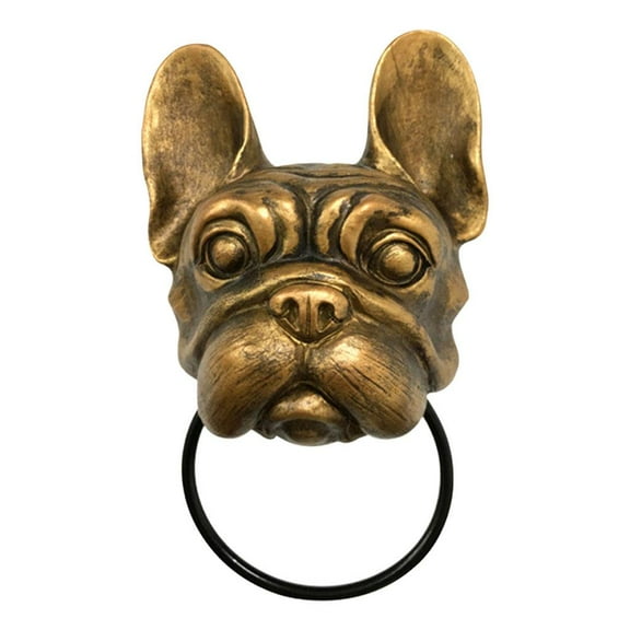Dog Mounted Hanging Knocker Figurine Chic Decor Animal Wall Sculpture French