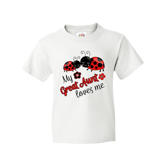Inktastic My Great Aunt Loves Me with Cute Ladybugs Youth T-Shirt