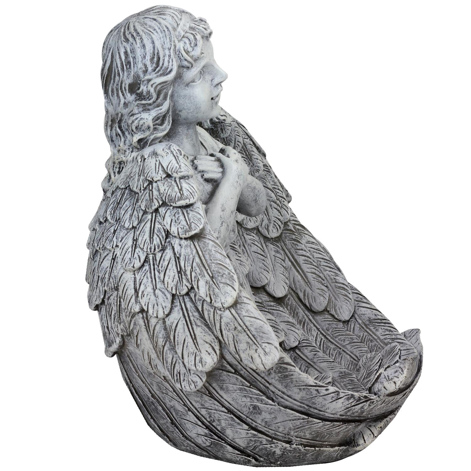Northlight 16" Decorative Angel Child Wrapped in Wings Religious Outdoor Garden Statue