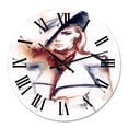thumbnail image 2 of Designart 'Fashion Portrait Of Woman With Ht' Modern Wall Clock, 2 of 5