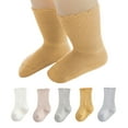 thumbnail image 2 of LZHGirlshop Baby Girls Socks Newborn Frilly Ruffle Cotton Infant Socks Solid Color Cute Socks for Toddler Dress Socks 5 Pairs,5PC A,0-6M, 2 of 6