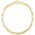 thumbnail image 5 of Floreo 14k Yellow Gold 4.2mm Hollow Paperclip Link Chain Necklace and Bracelet Set - 24 Inch Necklace, 5 of 6