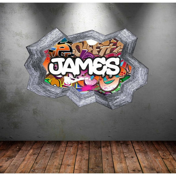 3D Graffiti Name Custom Personalized Vinyl Wall Sticker DIY Room Decor
