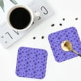 thumbnail image 5 of Pofeuu Purple Snowflake Elegance Print Leather Coasters Set of 6, Round Cups Mugs Mat Pad for Home Kitchen Heat Resistant Drink Coasters,Square, 5 of 7