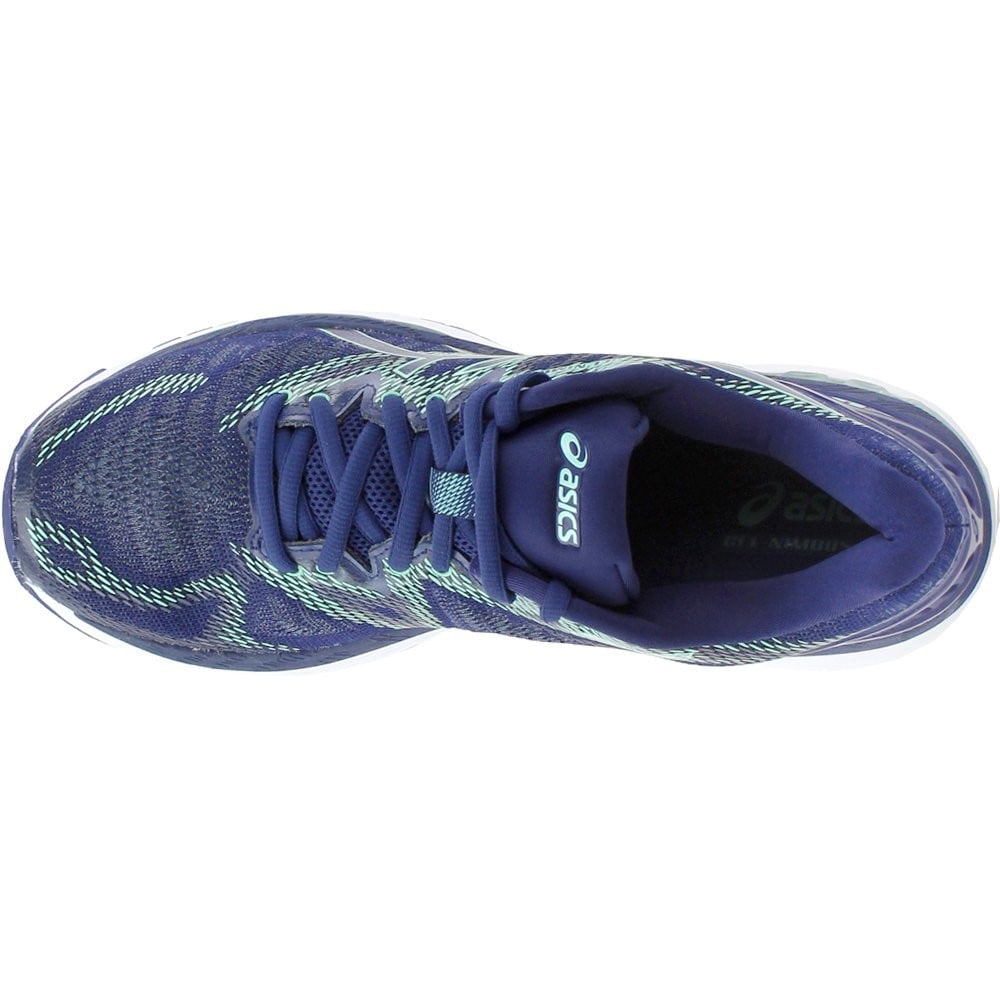 asics gel nimbus 20 women's shoes indigo blue/green