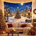 thumbnail image 3 of Moon Stars Snow with Covered Village Square Clear, Mystical Fantasy for Space Lovers, Galaxy Room Decor, Christmas Gift, Tapestry Wall Hanging for Bedroom and Dorm, 3 of 7
