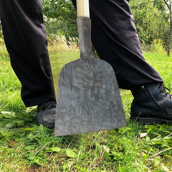 Danieerclosy Outdoor Garden Cleaning Wooden Handle Flat Head Shovel