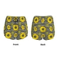 thumbnail image 6 of Sigee Sunflowers On Black And White Stripes for Women's Athletic Shorts High Waisted Running Shorts Pocket Sporty Short Gym Elastic Workout Shorts, 6 of 9