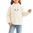 thumbnail image 5 of Spazoro Girls Fleece Mock Neck Long Sleeve T-Shirts, Stretchy Panda Print Warm Long Sleeve Loose Fit Casual Pullover Tops Tee for Fall Layering White Size 0-1T, 5 of 6