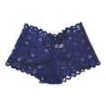 thumbnail image 2 of Women's Elegant Lace Boyshorts Breathable Hollow Out Underwear With Comfort Fit Design, XL, Blue, 2 of 3