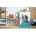 thumbnail image 2 of Ahgly Tapis d'Intérieur Lavable en Machine Carré Transitionnel Vert Cyan Foncé, 3 Pieds Carré, 2 of 7