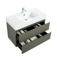 thumbnail image 6 of 36" Gray Wall Mounted Bathroom Vanity with Sleek Handle-Free Design and Noise-Free Drawers, 6 of 7