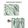 thumbnail image 6 of Green Weeping Eucalyptus 2 Panel Kitchen Curtains for Small Windows, Spring Summer Country Leaves Bathroom Tier Curtain, Short Window Treatment for Bedroom/Living Room 55"x36", 6 of 6