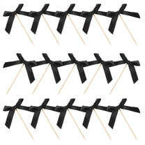 Homoyoyo Bow Cake Toppers Black Fabric Bows for Elegant Cupcake Decorations 20Pcs