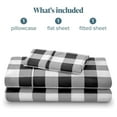 thumbnail image 5 of Twin Sheet Set - 1800 Ultra-Soft Microfiber Twin Bed Sheets - Double Brushed - Deep Pockets - Easy Fit - 3 Piece Set - Bedding Sheets & Pillowcases (Twin, Buffalo Plaid - White/Black), 5 of 7