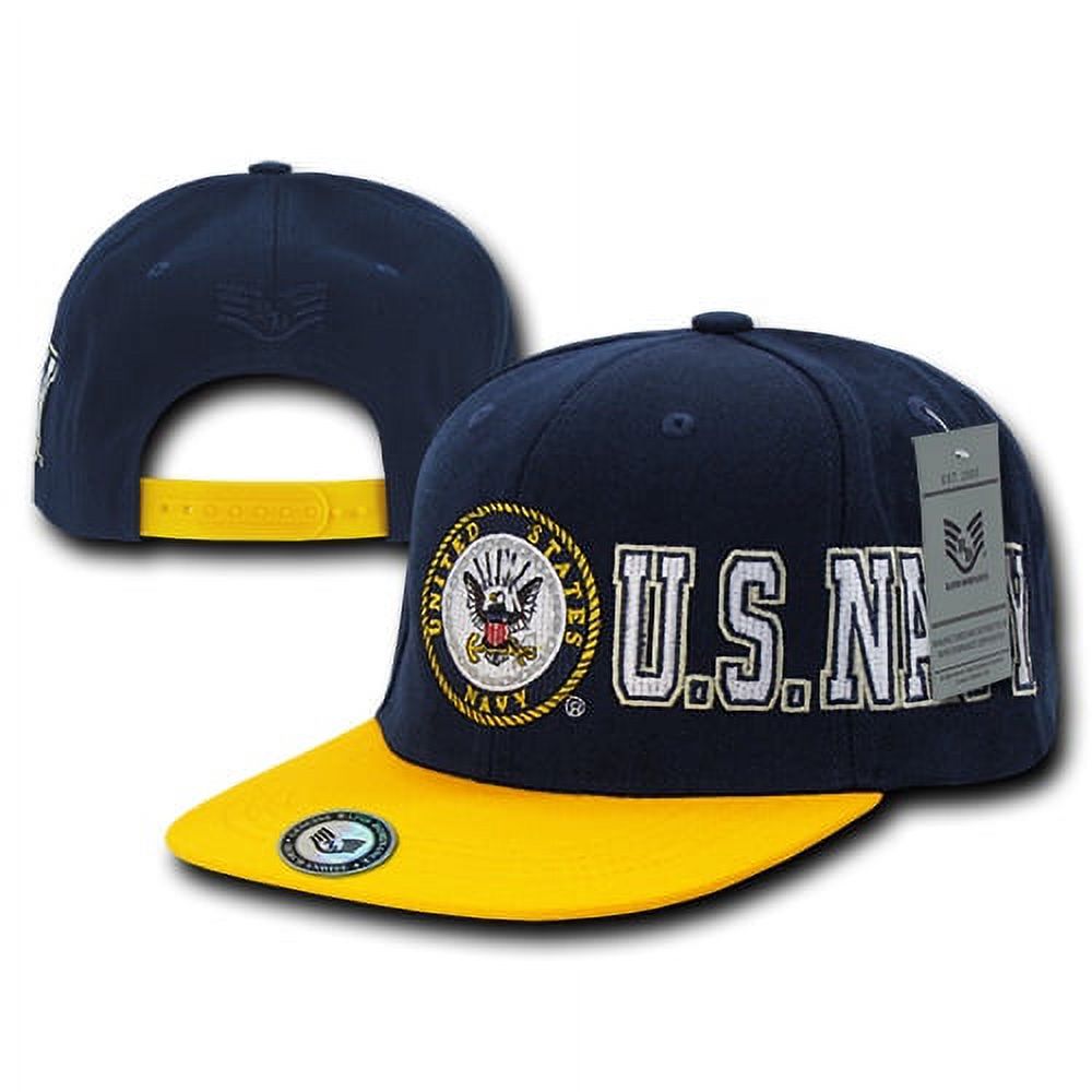 Rapid Dominance Navy D-Day Military Mens Snapback Cap [Navy Blue/Gold - Adjustable] - image 2 of 2