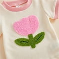thumbnail image 6 of Xyant Toddler Baby Girl Summer Clothes Embroiderey Waffle Knit Short Sleeve T-Shirt Tees + Strawberry Shorts Cute Clothing Set (Pink,18-24 Months), 6 of 7