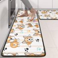 thumbnail image 2 of Kitchen Rugs Sets Of 2,Cartoon Corgi Anti Fatigue Kitchen Mat Rugs Non Slip Washable,Decorative Kitchen Floor Mats for Kitchen,Sink,Laundry,17"x47"+17"x47", 2 of 5