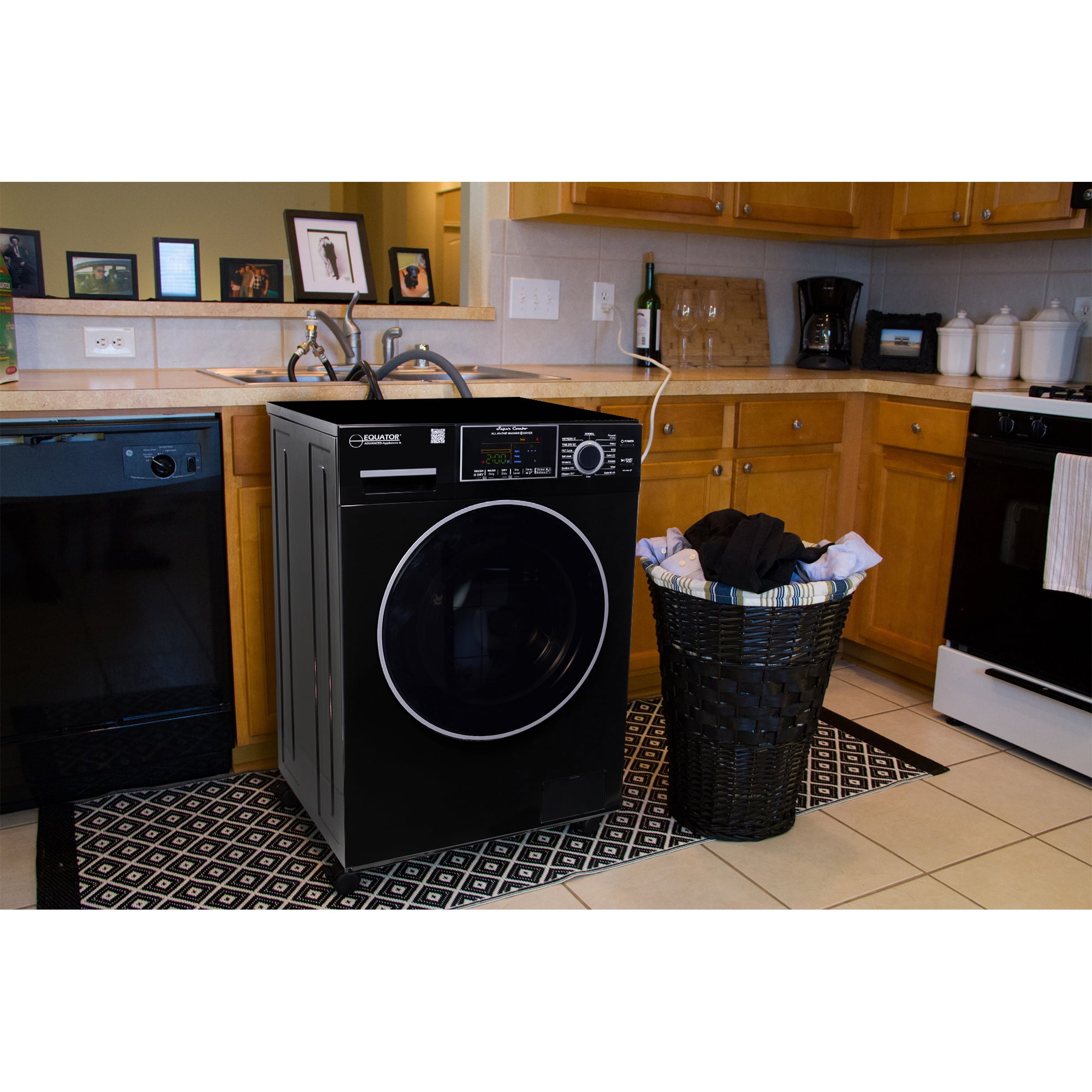 Equator All-in-One Washer Dryer VENTLESS/VENTED PET 1.62cf/15lbs+Portability Kit	Black