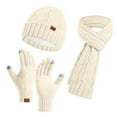 thumbnail image 4 of Bibifish 3 PCS Scarf Hat Glove Sets For Womens Winter Warm Three Piece Hat Gloves Scarf Cold Weather Windproof Scarf Hat Glove Sets, 4 of 4