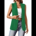 thumbnail image 3 of Chaleco Sin Mangas para Mujer, Ligero, con Forro Completo, Chaqueta Informal de Moda para Oficina y Trabajo. Verde L, 3 of 10