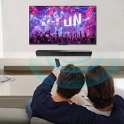 Wireless Bluetooth Soundbar with Subwoofer, 4 Speaker Surround System, 2000mAh Battery, FM Radio, TF Card, AUX Input, Remote Control for TV, Home Theater, PC