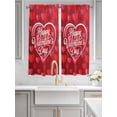 thumbnail image 2 of Valentine's Day Bathroom Window Curtain, Red Love Heart Romantic Minimalist Light Filtering Coffee Kitchen Curtains, Bedroom Living Room Curtains 2 Panel 84"x63", 2 of 6