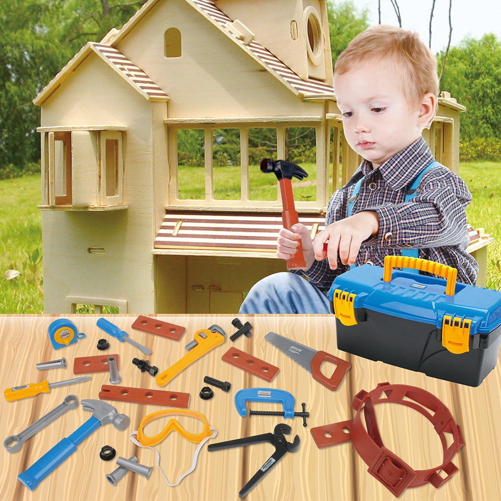 Education Tool Box Durable Kids Tool Set Pretend Play Construction Tool Kits 
