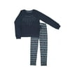 Studded Ruffle Hem Fleece Top & Legging, 2-Piece Outfit Set (Big Girls)