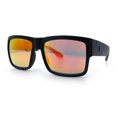 thumbnail image 4 of Mens Rectangle 90s Thick Horn Rim Skater Sport Plastic Sunglasses Matte Black - Orange Mirror, 4 of 8