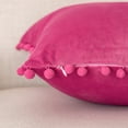 Ashler Decorative Soft Velvet Throw Pillow Cushion Covers with Pom Poms