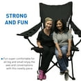 thumbnail image 3 of Giant Oversized XXXL Big Portable Folding Camping Beach Outdoor Chair with 6 Cup Holders! Fold Compact into Carry Bag (Black), 3 of 6