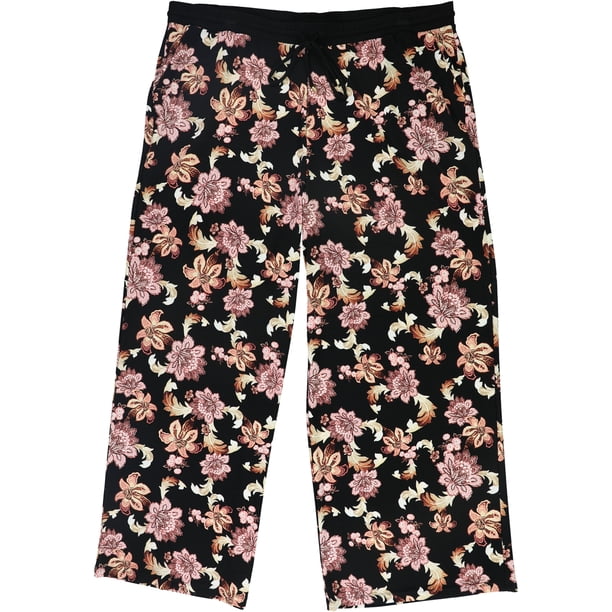 Ralph Lauren Womens Tropical Print Casual Wide Leg Pants blackmulti 3X/31 Ralph Lauren Wide Leg