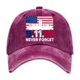 thumbnail image 2 of 9/11 Never Forget American Flag Baseball Cap - 9.11.01 Twin Towers Vintage Washed Cotton Patriot Day Commemorative Hat, Adjustable Unisex Dad Cap for Men and Women, 2 of 6