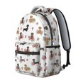 thumbnail image 2 of Dachshund and Rose White Pattern Backpack for School, Cute School Bag with Adjustable Shoulder Straps and Padded Back, 15.3"x11"x7.1", 2 of 5