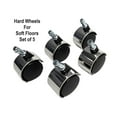 thumbnail image 2 of Office Chair Casters Replacement Wheels - 2 Inch Hard Wheels for Carpet - Set of 5 - 7/16 x 7/8 Inch Stem - Universal Fit for Office & Home Furniture Chrome/Black, 2 of 3