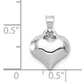 thumbnail image 2 of Primal Gold 14 Karat White Gold Puffed Heart Pendant, 2 of 6