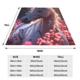 thumbnail image 3 of Zufioo Flower White Horse Fleece Blanket Queen Size,Plush Bed Blanket,Ultra Soft Throw Blanket,Plush Fuzzy Cozy Blanket Perfect for Bed,Couch-60"x50", 3 of 7
