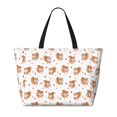 thumbnail image 2 of Pofeuu Squirrel And Rose Print Beach Bag,Waterproof Sandproof Beach Tote Bag, Large Capacity Foldable Beach Bags for Women, 2 of 7