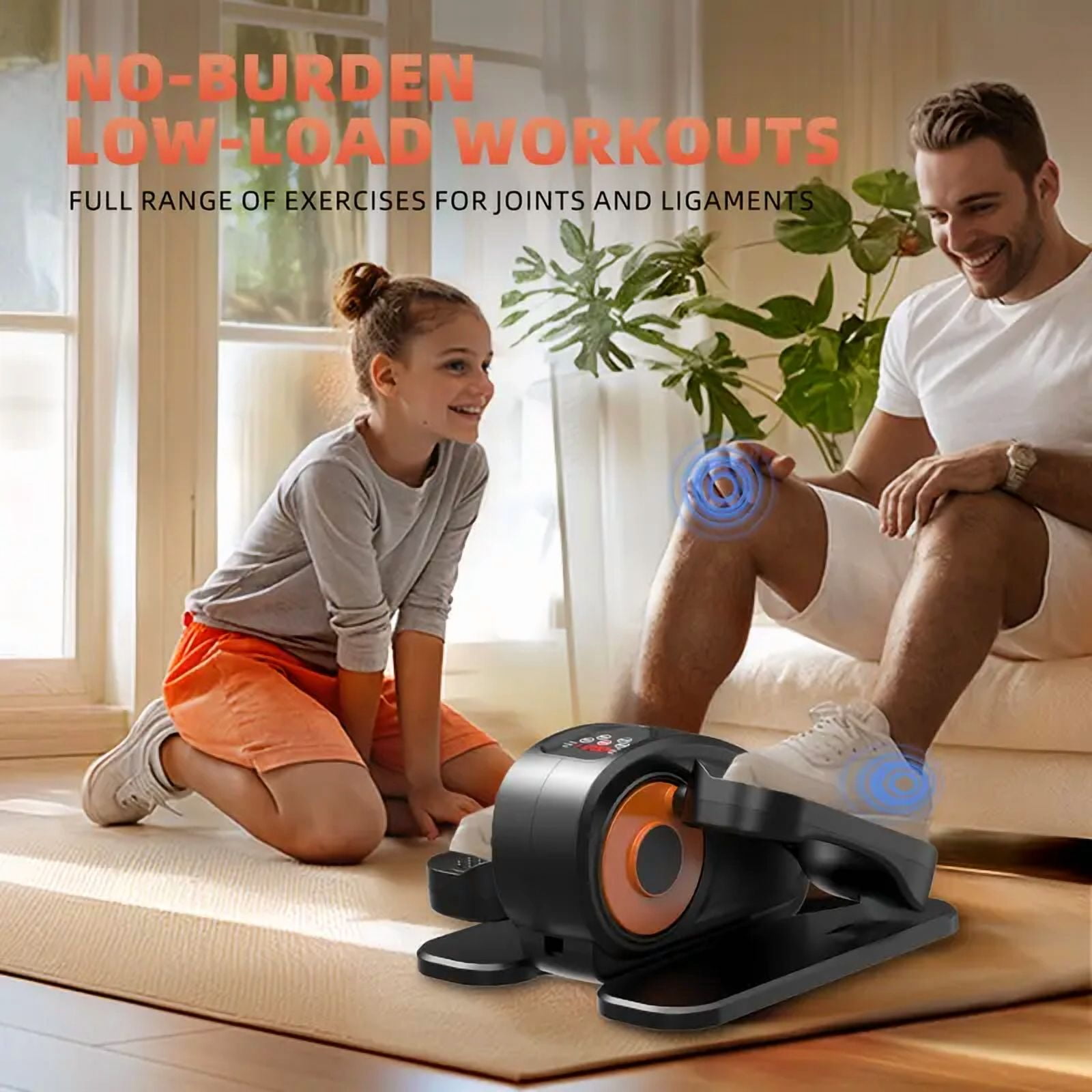Under Desk Elliptical Machine - Electric, Quiet & Fully Assembled for Seniors. Portable Seated Leg Exerciser with Remote Control. ESL Pedal Trainer